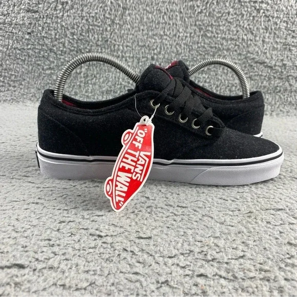 Vans Shoes Atwood Wool Plaid Mens Boys Size 7 Dark Grey Red Black Lace Up Padded - Picture 10 of 14